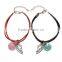 Diy glass ball matching heart charms couple bracelets diy handmade half love charms bracelets for Valentine's Day Gifts 2017