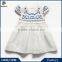 European High Quality Cap Sleeve 100% Linen Baby Girl Summer Dress Embroidred Boutique Baby Clothes