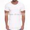hot sale 95% cotton 5% elastane t shirt mens curved hem longline t shirt wholesale blank streetwear pocket t shirt