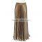2016 Women New Organ Pleated Glossy Satin Designer Long Skirt