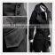 Hot sale cotton and polyester mixed stand collar with hat black and gray 4 size for choice woolen men coat clothing