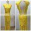 Fast Delivery Elegant Sleeveless Beaded Women Party Wear Long Evening Dress