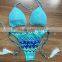 Brazil Style Lace-up Tassel 2 Piece Bathing Suit Triangle Bikini Beach Swimwear