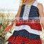 100% Cotton Girls Ruffle Dress Children Long Frocks Designs 4th of July Boutique Outfit