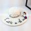 Letters Embroid Frenulum Of Hair Bulb Large Eaves Straw Hat Vogue Sunshade Sandbeach Hat