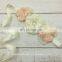 Ivory Penoy Flower Matching Colorful Satin Flower Sash Bridal Belts QueenBaby Sash Luxe Sash