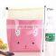 Pink Canvas Drawstring Sandwich Bags for food