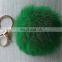 Factory wholesale fluffy and cute diameter 6 7 8 9 cm rabbit fur pom pom ball keychain