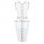 2017 fashion Black sleeveless O neck vent heavy beading beauty party dresses