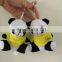 Lovely mini 10cm plush panda toys keychain with t-shirt print own logo