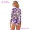 Purple Flower Printing Asia Women Swimwear Hot Sexy Girl Bathing Suit