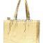 Golden Laminated PP Woven Tote Bag, Reusable Folding Shopping Bags