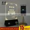 Yellow light rechargeable acrylic pmma led menu holder with dual usb charger led menu holder with usb charger