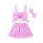 Toddler Infant Baby Girls Clothes Sets Summer 2pcs Pink Stripe Crop Tops Short Skirts Outfits