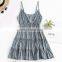 Summer INS Hot Style Sexy Factory Wholesale Low Price Spaghetti Strap Small Floral V-neck Women's Beach Print Skirt Loose Dress