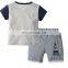 Toddler clothing July 4TH  outfit geometric boy blue shorts kids summer clothes boys outfits