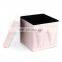 Wholesaler soft upholstery furniture modern folding storage stool ottoman