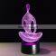 Acrylic 7 Color meditation Yoga 3D LED USB night light bedroom lamp living room lights desk Decoration Table lamp night lamp