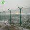 Y post airport fence PVC coated galvanized welded wire mesh fence with barbed wire