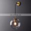 Nordic Industrial Swing Long Arm Wall Lamp Simple E27 Glass Ball Lamp Shape Corridor Wall Lamp