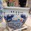 Luxury Large Size Blue And White Porcleain Hand Paint Craft Ceramic Fish Pot Fish Bowl Planters
