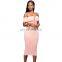 2021 Sexy Women Elegant, Pencil Off Shoulder Party Bodycon Midi Pencil Women Dress/