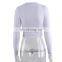 O Neck Long Sleeve Shirt Women Ribbed Sexy Cropped Tops 2021 Spring Black Casual Skinny Slim Basic Woman T Shirts White 4.8