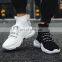 Factory direct sale Christmas high-top knitting custom men's fashion all-match casual white black sneakers