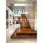 Popular solid wood stair floating staircase with Glass AS/NZS certificate
