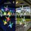 Waterproof Outdoor Color Changing Solar Night Lights Hummingbird Solar Wind Chimes Decorative Lights for Garden Yard Lawn Patio