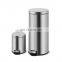 Eco-Friendly Stainless Steel Trash Bin For Home Usage With The Foot Pedal For Household