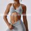 Recycled Front Twist Halter Neck Sports Bras Wholesale Sexy Backless Quick Dry Yoga Tops