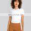 New Skin-friendly Basic Short Sleeve T-shirt Women Fitness Yoga Sports Crop Top Females Physical Training Gym Wear Tee