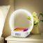 Touch Nightstand Clock with Wireless Charger LED Night Light 3-Ll Brightness Wake-Up Light Integrated Lamp Phone Holder Bedroom