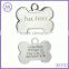 925 sterling silver blank heart pet ID tag for customized