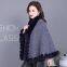2025 new coat cloak imitation fur knitted shawl coat plush outside to wear