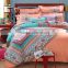 2016 new fashion product luxury 100% cotton active printed flocking bedding sets