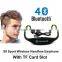 high quality battery TF card slot stereo bluetooth headset with mp3 player for tv