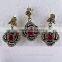 Colorfull !! White CZ & Red Onyx !! 925 Sterling Silver Sets with Brass, Indian Fashion Silver Jewelry, 925 Wholesale Sets