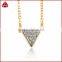 A glittering semiprecious-drusy druzy triangle centers a delicate chain-link necklace perfect for wearing