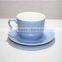 ceramic porcelain espresso cups and saucers blue for wholesale