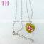 best selling yellow heart sweet candy design young girl earring indian jewelry set in latest design