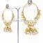 Indian Traditional Gold Tone White Pearl Jhumka Earrings