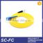 HUIYUAN high quality SC-FC SM SINGLE CORE optical fiber patch cord