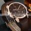 factory leather strap wrist watch fashion style with customzied logo clock