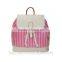 China Hot Sale OEM Designer Fashion Stripes Beauty Lady Backpack
