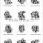 Wholesale Chinese 12 Zodiac Animal Chinese Characters Beads Stainless Steel Big Hole European Charm Beads SEB-LG539
