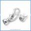 Wholesale White Rhodium Plated 925 Sterling Silver Lobster Spring Clasp With End Cap For Pearl Jewelry SC-CZ040