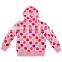 ( F1903 ) Pink 12M-6Y kid winter coat polka dot fleece hoody cotton girl baby jacket