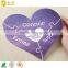 High quality beautiful heart shape handmade greeting card